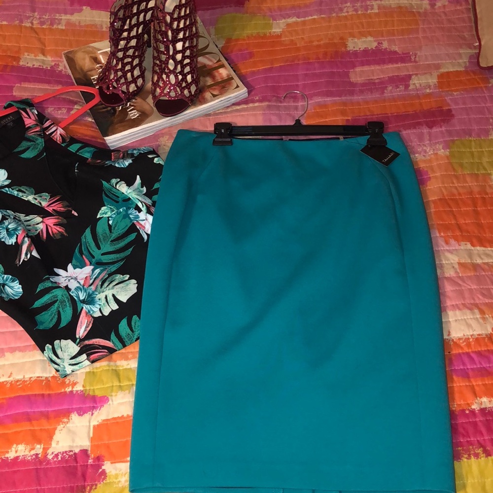 Turquoise Tahari business casual skirt - Picture 4 of 4